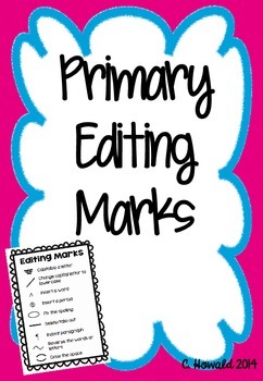 Preview of Primary Editing Marks for Writer's Workshop