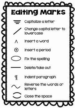 Primary Editing Marks for Writer's Workshop by Caitlin H | TpT