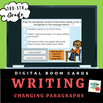 Preview of Editing Narrative Writing by Changing Paragraphs- Boom Cards