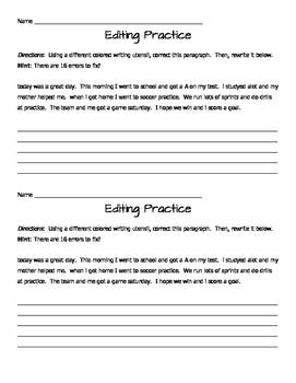 Editing Sentences and Paragraphs