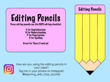  Editing  Pencils  by Alana Torres Teachers Pay Teachers