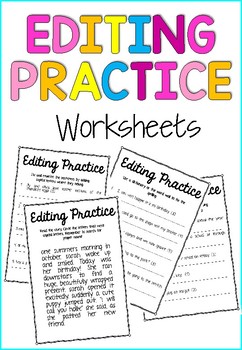 Editing practice worksheets