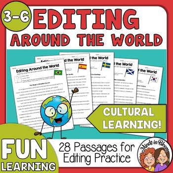 Preview of Editing Practice with Revision Extension - Cultural Learning + Fun ELA Skills!