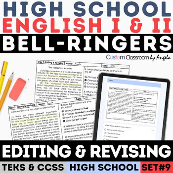 Preview of STAAR Revising & Editing Practice High School Paragraph Worksheet Grammar