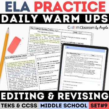 Preview of STAAR Practice Revising & Editing & Proofreading Worksheets Grammar Paragraph
