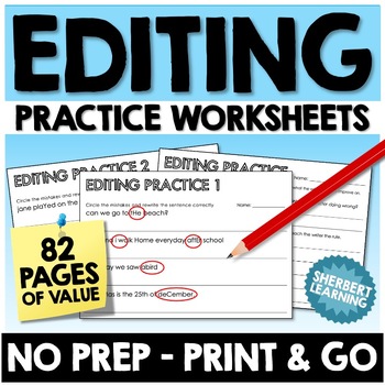 Preview of Editing / Revising / Proofreading Practice - NO PREP Worksheets - Print & Go