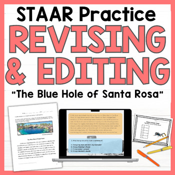 Preview of Editing & Revising STAAR Practice "The Blue Hole of Santa Rosa"