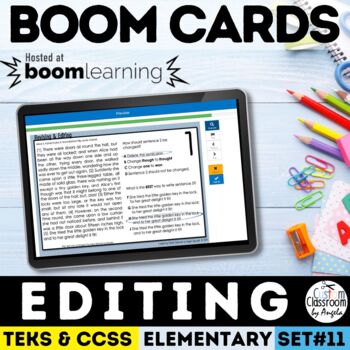 Preview of Editing & Revising Task Cards Digital Boom Cards