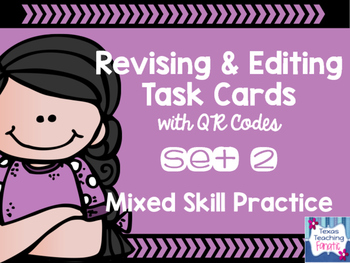 Preview of Editing & Revising Task Cards with QR Codes Set 2