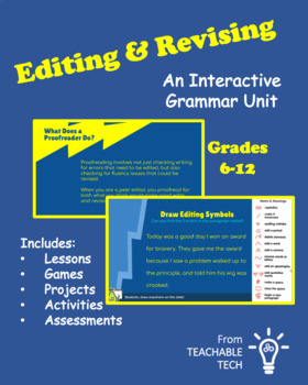 Preview of Editing & Revising Unit - Interactive Grammar