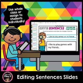 Preview of Editing Sentences - Distance Learning