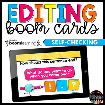 Preview of Editing Sentences ELA Boom Cards Grammar Boom Cards