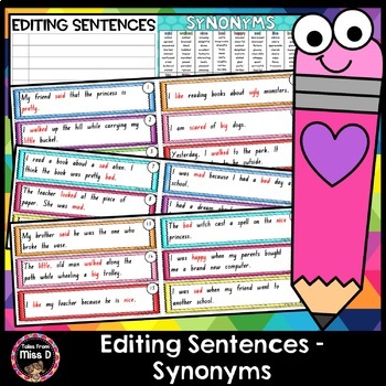 Preview of Editing Sentences - Synonyms