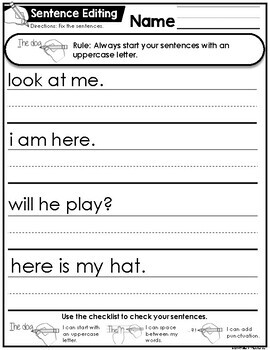 Editing Sentences by A Kinderteacher Life | TPT