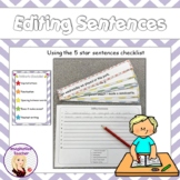 Editing Sentences (using the 5 star sentences checklist)