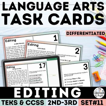 Preview of Editing Task Cards | Differentiated | PDF & Digital