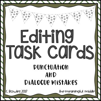 Preview of Editing Task Cards (quotation marks and other punctuation)