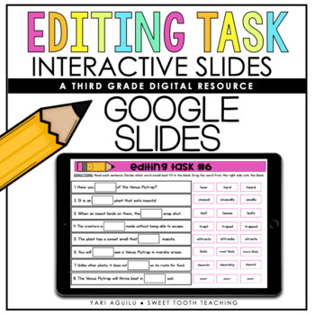 Preview of Editing Tasks Digital Google Slides- Grammar Review for 3rd-4th Grade- Virtual