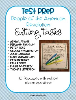 Preview of Editing Tasks: People of the American Revolution