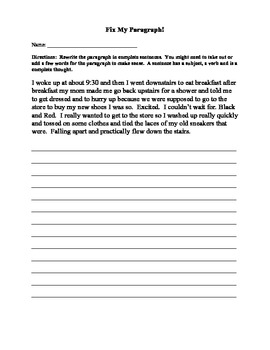 Editing a Paragraph by MrsWarfield | Teachers Pay Teachers