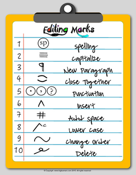 Preview of Editing and Proofreading Marks - Poster, Worksheets, and more..