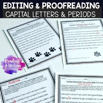 Preview of Editing and Proofreading Worksheets & Sentence Proofreading Practice | Writing