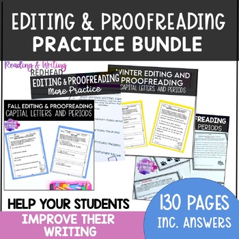 Preview of Editing and Proofreading Worksheets & Sentence Proofreading Practice | BUNDLE