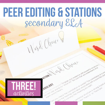 Preview of Editing and Revising Activities for Secondary Students Writing Station Activity