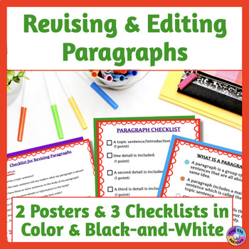 Preview of Editing and Revising Paragraphs - Posters & Checklists for ELLs & Other Writers