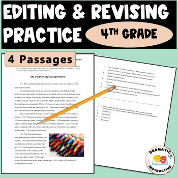 Preview of Editing and Revising Practice Test Prep Grammar Review