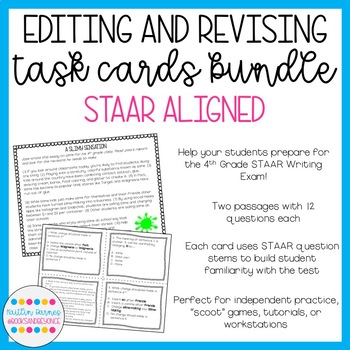 Preview of Editing and Revising Task Cards Bundle (STAAR Aligned)