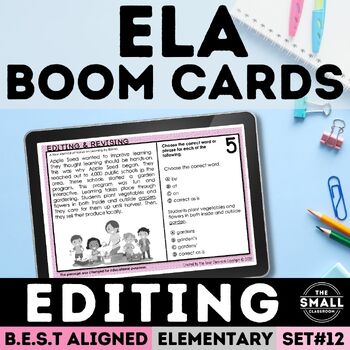 Preview of Editing and Revising Task Cards - Distance Learning Digital Boom Cards Gr 3-5