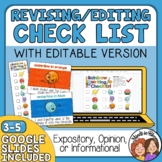 Editing and Revision Checklist - Show your work with diffe