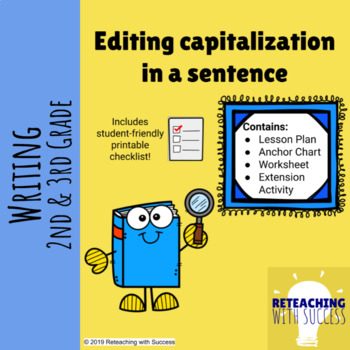 Preview of Editing capitalization in a sentence (CCSS W.2.5, L.K.2.a, L.1.2.a, L.2.2.a)