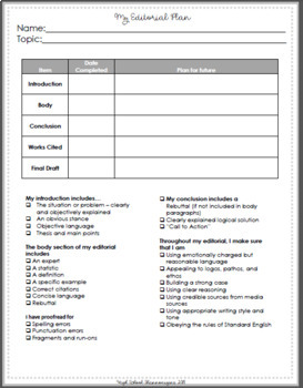 high school research project template
