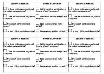 Preview of Editor's Checklist for Students