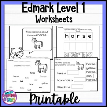 Preview of Edmark Level 1 | Set A | Printable | Special Ed