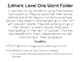 Edmark Level One Word Folder