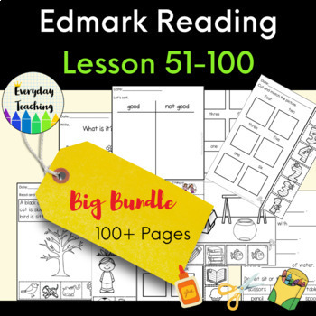 Preview of Edmark Reading Level 1 Worksheets Lessons 51-100