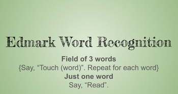 Preview of Edmark and Fry Words Receptive and Expressive Language Activity w/ comp