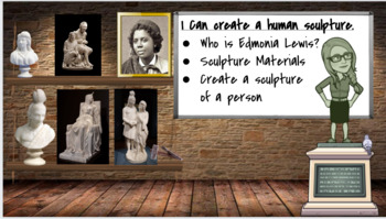 Preview of Edmonia Lewis eLearning Sculpture Lesson and Virtual Classroom 