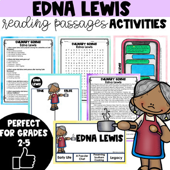 Preview of Edna Lewis Chef Reading Passages and Activities Black African American History