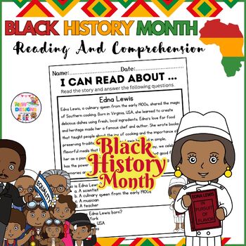 Preview of Edna Lewis / Reading and Comprehension / Black History Month