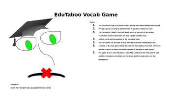 Preview of EduTaboo Vocabulary Game