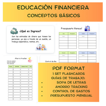 Preview of Educación Financiera, Conceptos básicos, en español, ELE