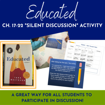 Preview of Educated by Tara Westover Ch. 17-22 "Silent Discussion" Activity