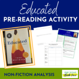 Educated by Tara Westover Pre-Reading Background Activity