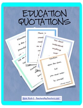 Education Quotation Posters and Student Activity by Ruth S. | TpT