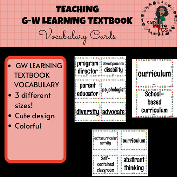 Preview of Education & Training (TEACHING) Vocabulary Cards- WORD WALL