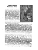 Education and Women in the Renaissance Reading Passage